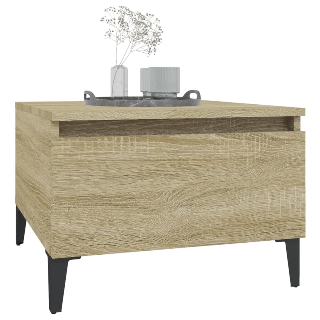 VidaXL Bijzettafels 2 st 50x46x35 cm bewerkt hout sonoma eikenkleurig
