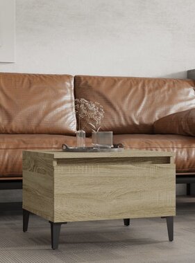 VidaXL Bijzettafel 50x46x35 cm bewerkt hout sonoma eikenkleurig