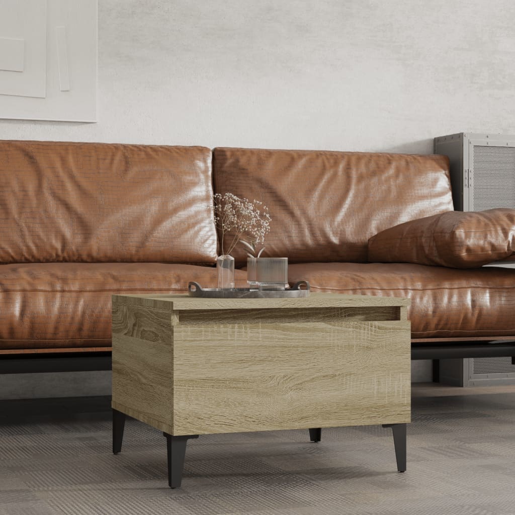 VidaXL Bijzettafel 50x46x35 cm bewerkt hout sonoma eikenkleurig