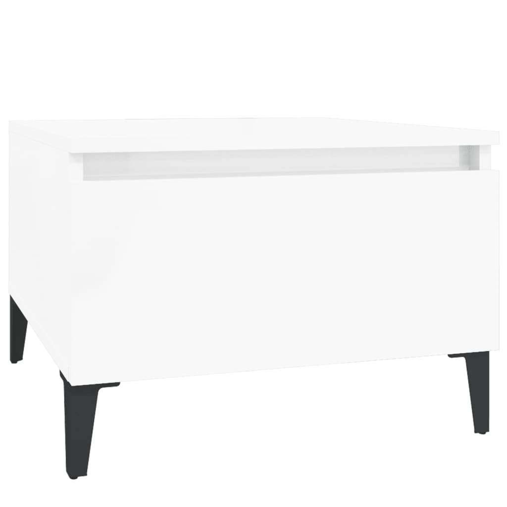 VidaXL Bijzettafel 50x46x35 cm bewerkt hout hoogglans wit