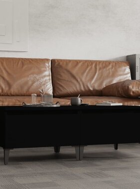 VidaXL Bijzettafels 2 st 50x46x35 cm bewerkt hout zwart