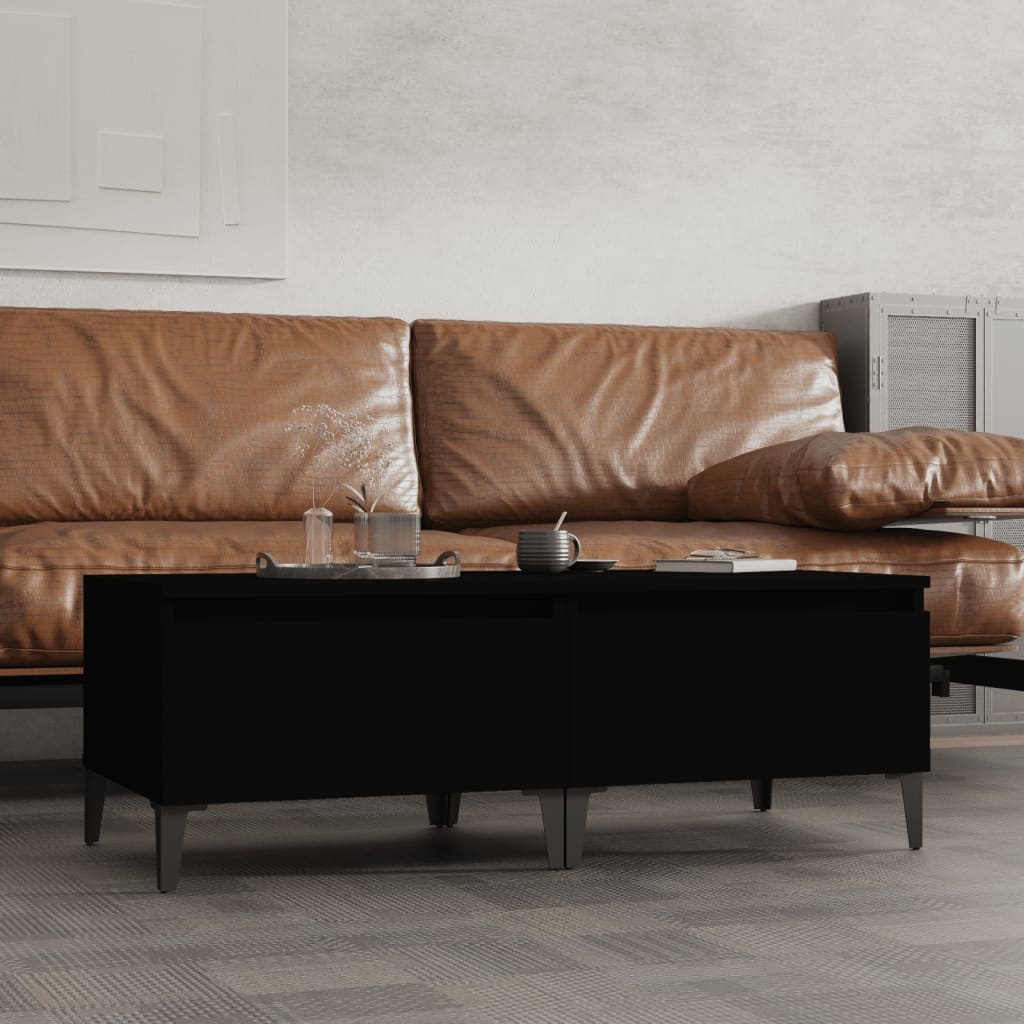 VidaXL Bijzettafels 2 st 50x46x35 cm bewerkt hout zwart