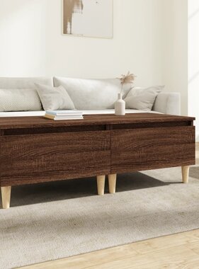 VidaXL Bijzettafels 2 st 50x46x35 cm bewerkt hout bruineikenkleurig