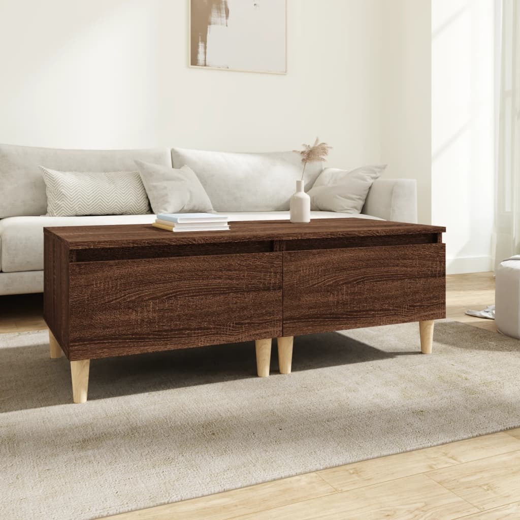 VidaXL Bijzettafels 2 st 50x46x35 cm bewerkt hout bruineikenkleurig