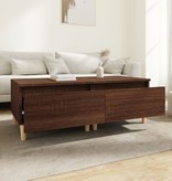 VidaXL Bijzettafels 2 st 50x46x35 cm bewerkt hout bruineikenkleurig