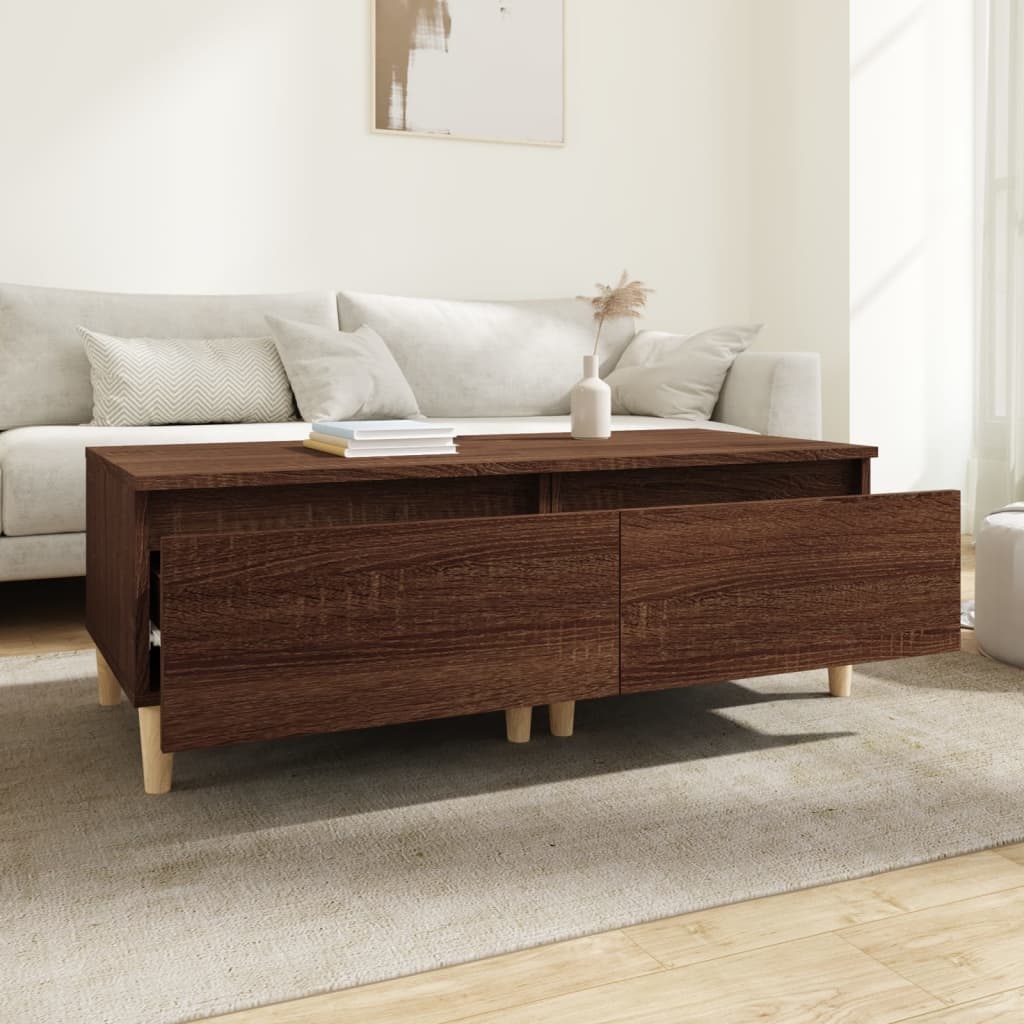 VidaXL Bijzettafels 2 st 50x46x35 cm bewerkt hout bruineikenkleurig