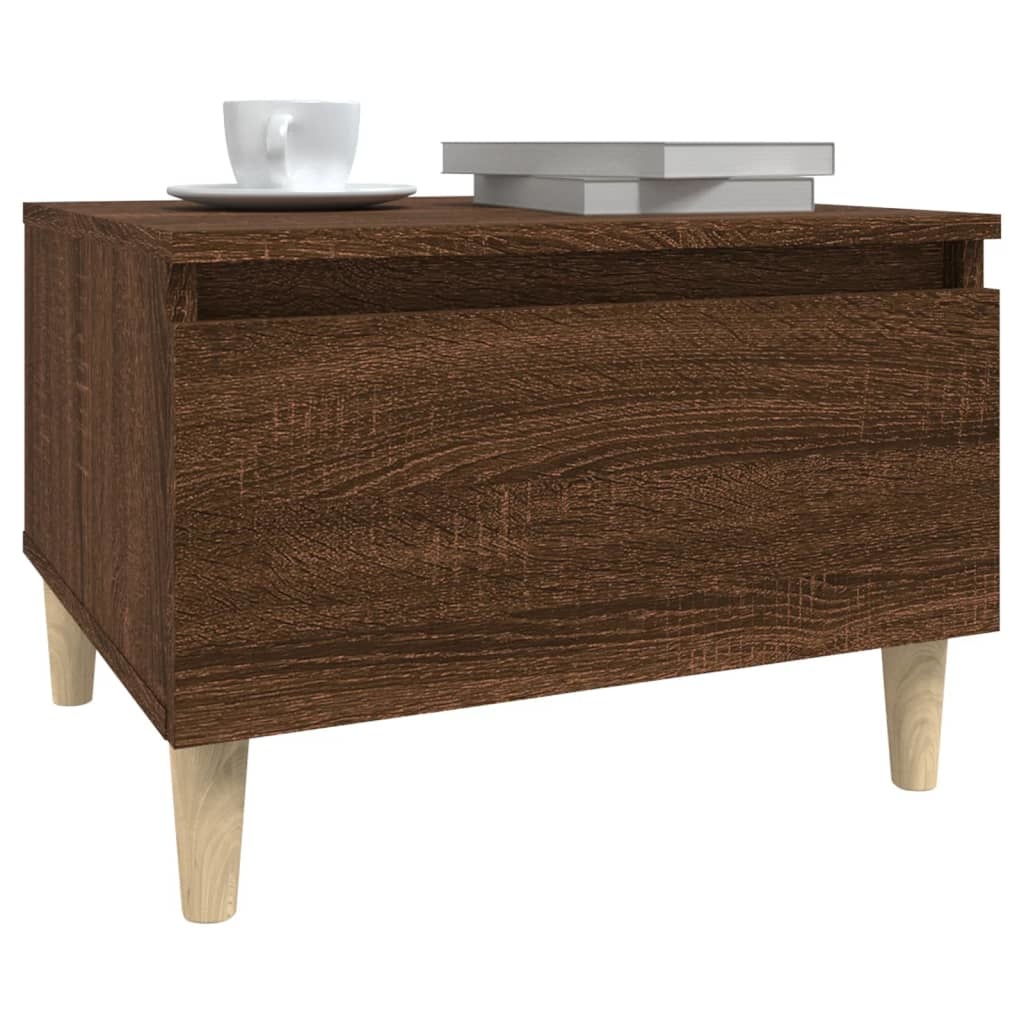 VidaXL Bijzettafels 2 st 50x46x35 cm bewerkt hout bruineikenkleurig