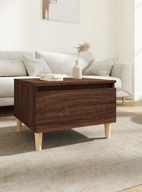VidaXL Bijzettafel 50x46x35 cm bewerkt hout bruineikenkleurig