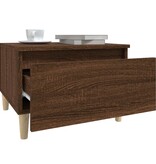 VidaXL Bijzettafel 50x46x35 cm bewerkt hout bruineikenkleurig