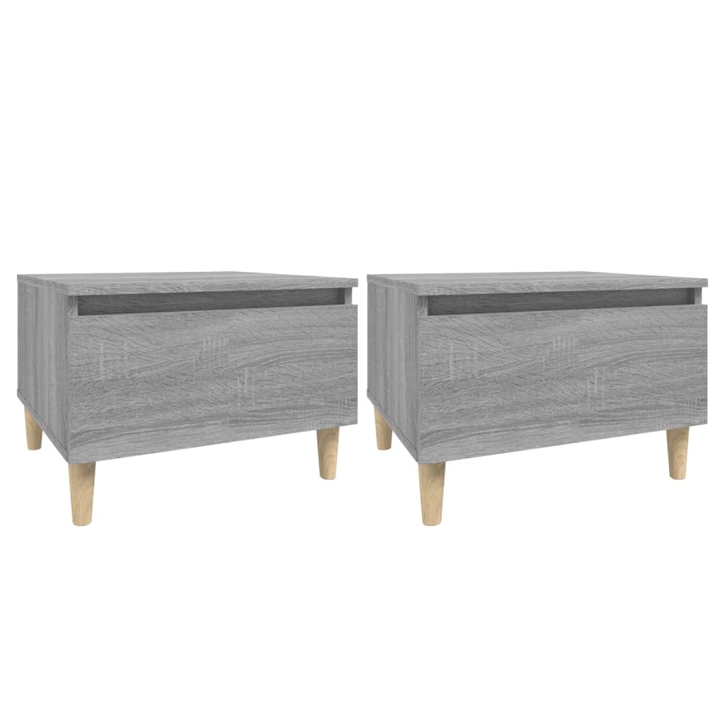 VidaXL Bijzettafels 2 st 50x46x35 cm bewerkt hout grijs sonoma eiken