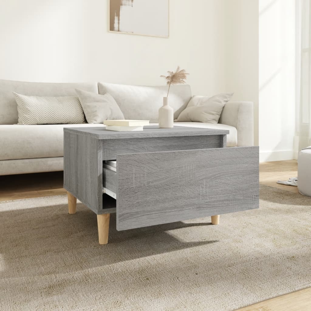 VidaXL Bijzettafels 2 st 50x46x35 cm bewerkt hout grijs sonoma eiken