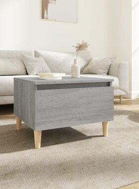 VidaXL Bijzettafel 50x46x35 cm bewerkt hout grijs sonoma eikenkleurig