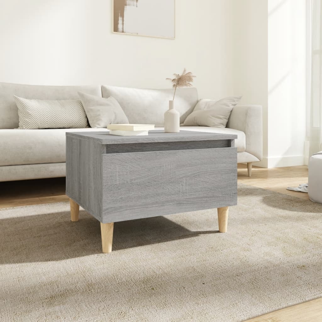 VidaXL Bijzettafel 50x46x35 cm bewerkt hout grijs sonoma eikenkleurig