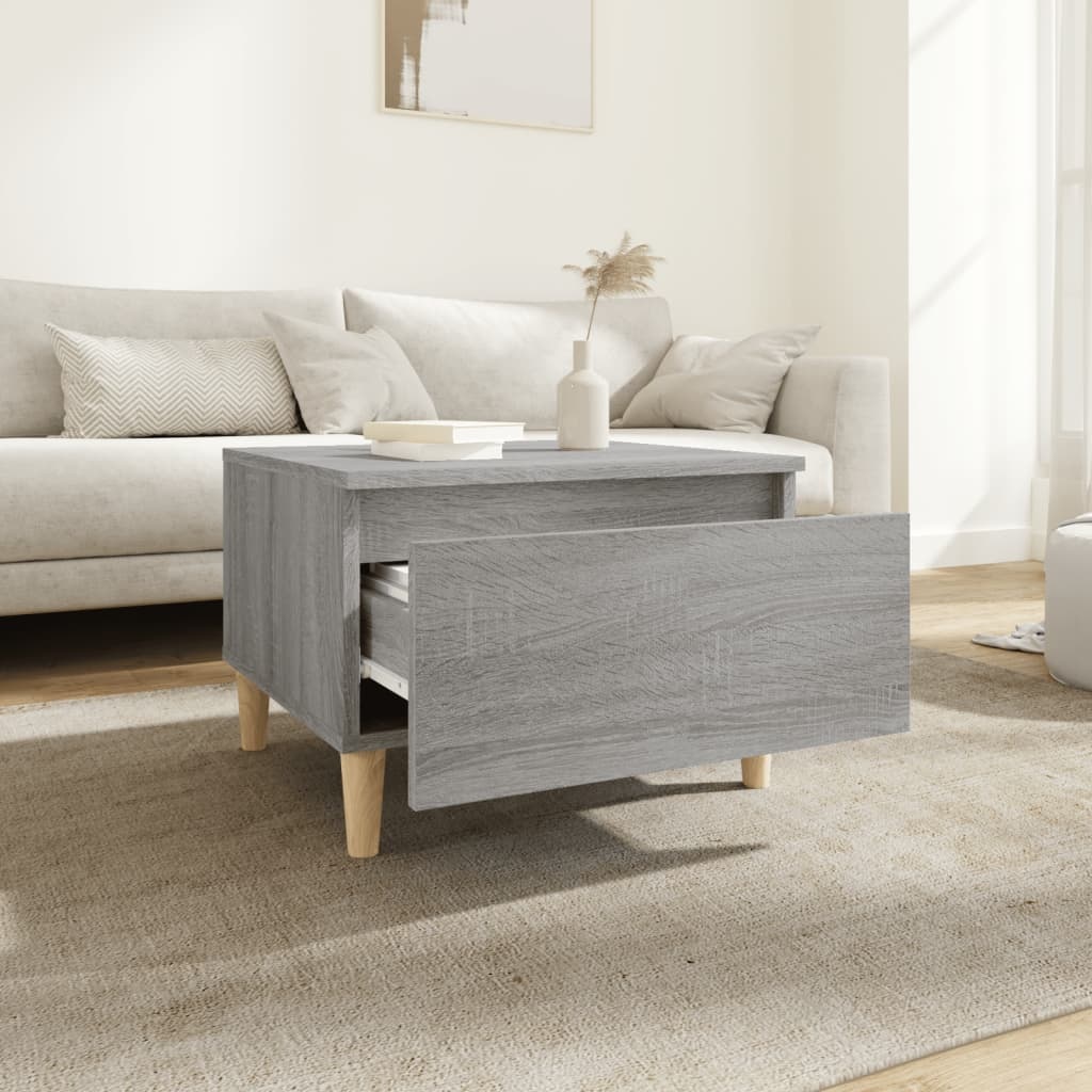 VidaXL Bijzettafel 50x46x35 cm bewerkt hout grijs sonoma eikenkleurig