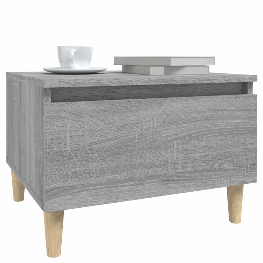 VidaXL Bijzettafel 50x46x35 cm bewerkt hout grijs sonoma eikenkleurig