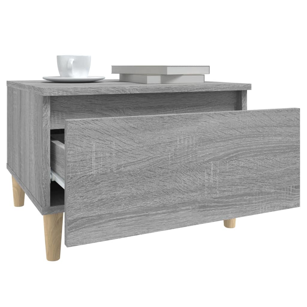 VidaXL Bijzettafel 50x46x35 cm bewerkt hout grijs sonoma eikenkleurig