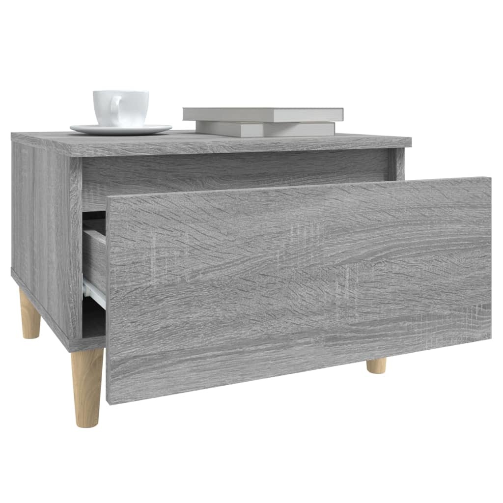 vidaXL Bijzettafel 50x46x35 cm bewerkt hout grijs sonoma eikenkleurig