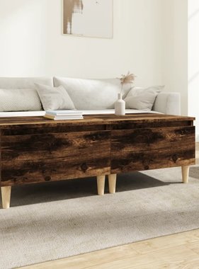 VidaXL Bijzettafels 2 st 50x46x35 cm bewerkt hout gerookt eikenkleurig