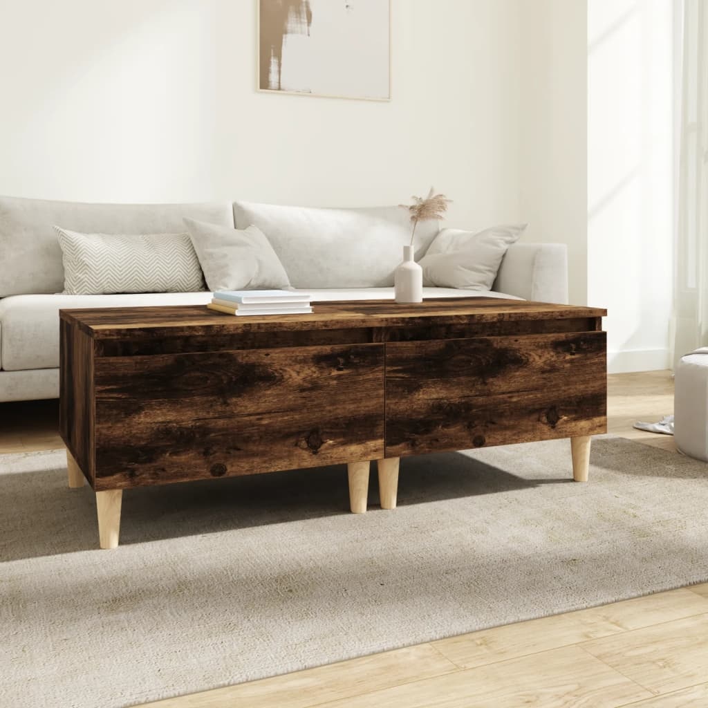 VidaXL Bijzettafels 2 st 50x46x35 cm bewerkt hout gerookt eikenkleurig