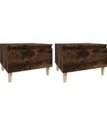 VidaXL Bijzettafels 2 st 50x46x35 cm bewerkt hout gerookt eikenkleurig