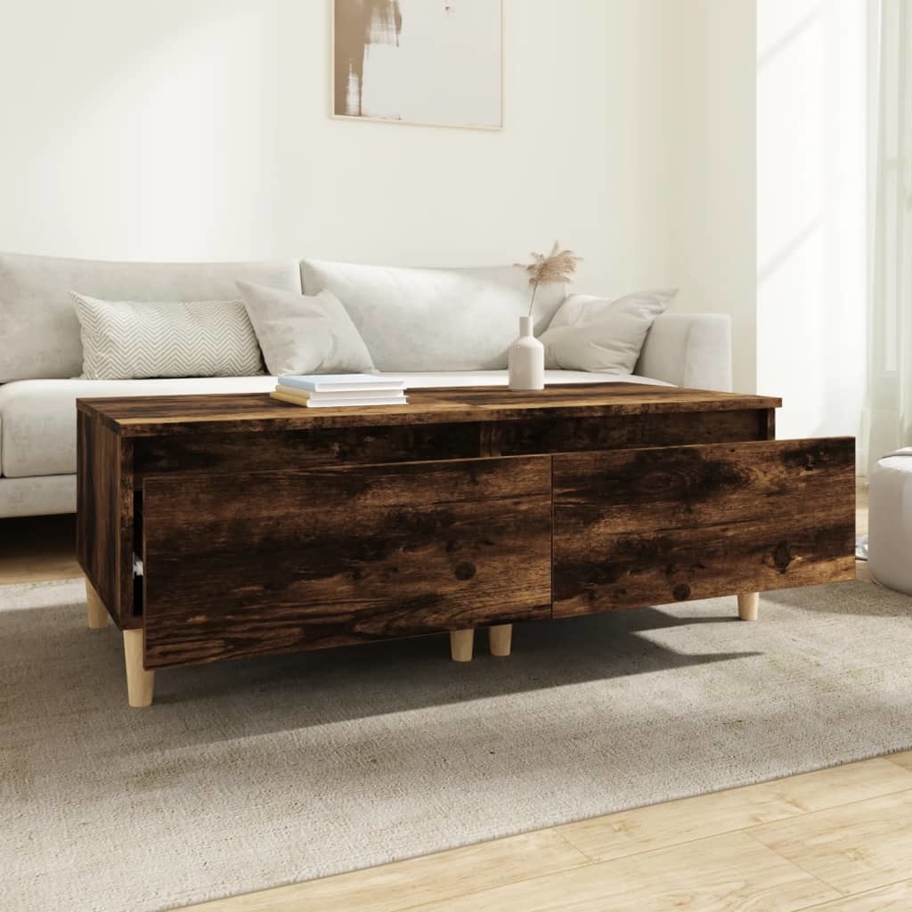 VidaXL Bijzettafels 2 st 50x46x35 cm bewerkt hout gerookt eikenkleurig