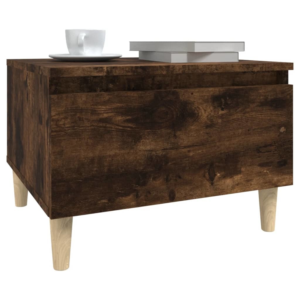 VidaXL Bijzettafels 2 st 50x46x35 cm bewerkt hout gerookt eikenkleurig