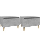 VidaXL Bijzettafels 2 st 50x46x35 cm bewerkt hout betongrijs