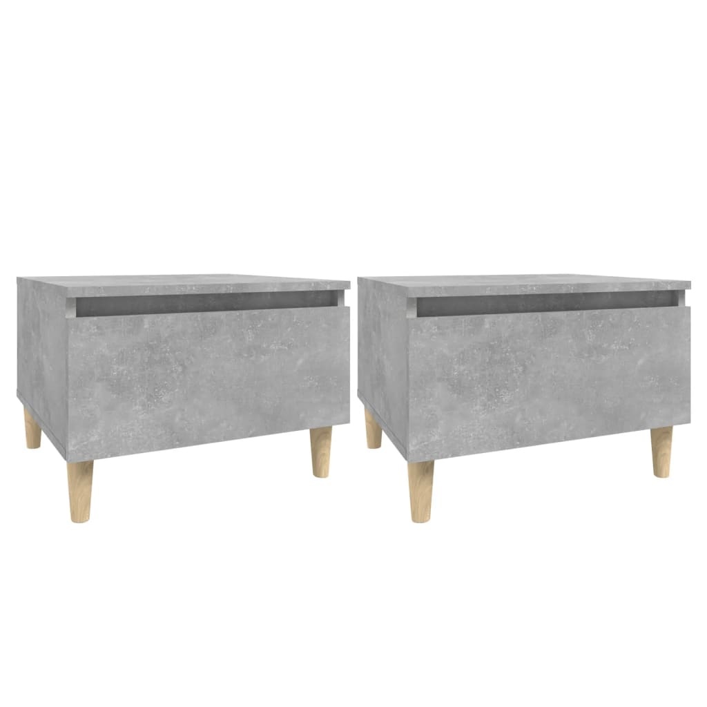 VidaXL Bijzettafels 2 st 50x46x35 cm bewerkt hout betongrijs