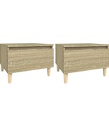 VidaXL Bijzettafels 2 st 50x46x35 cm bewerkt hout sonoma eikenkleurig
