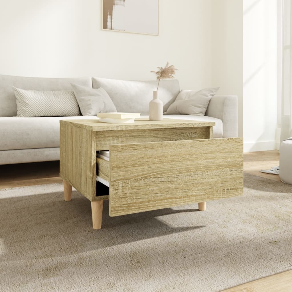 VidaXL Bijzettafels 2 st 50x46x35 cm bewerkt hout sonoma eikenkleurig