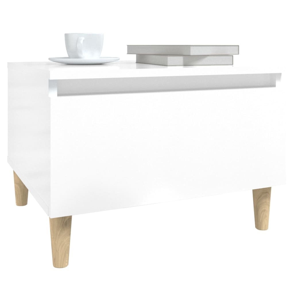 VidaXL Bijzettafels 2 st 50x46x35 cm bewerkt hout hoogglans wit