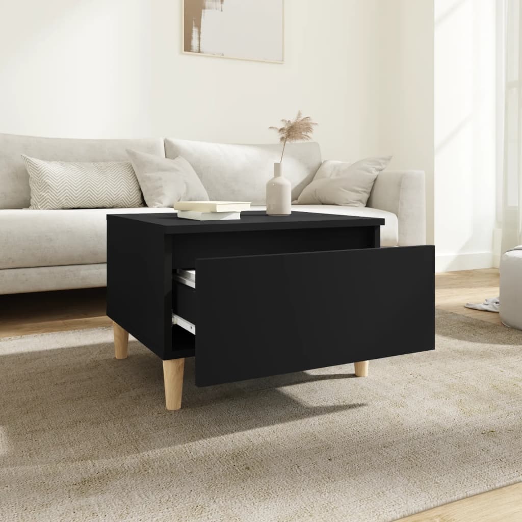 VidaXL Bijzettafels 2 st 50x46x35 cm bewerkt hout zwart