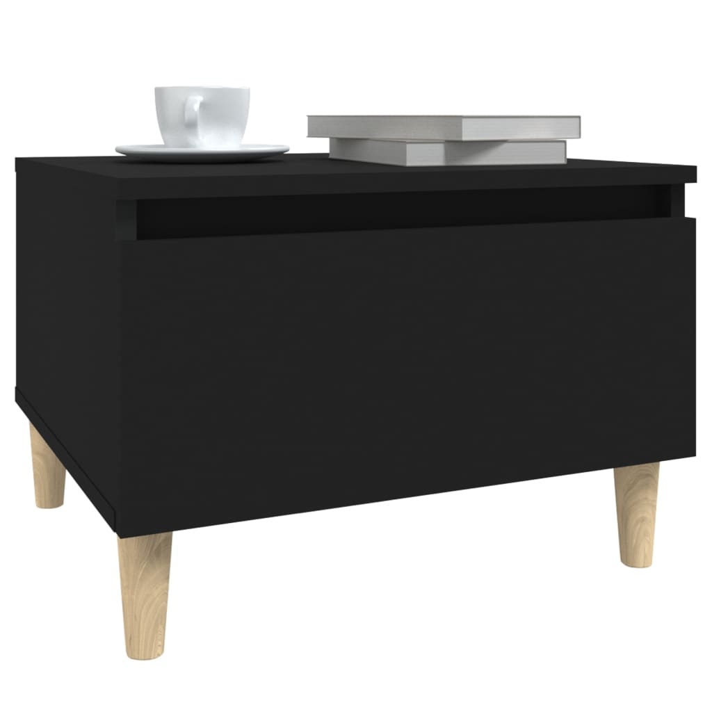 VidaXL Bijzettafels 2 st 50x46x35 cm bewerkt hout zwart