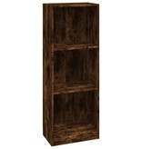 VidaXL Boekenkast 3-laags 40x24x109 cm bewerkt hout gerookt eikenkleur