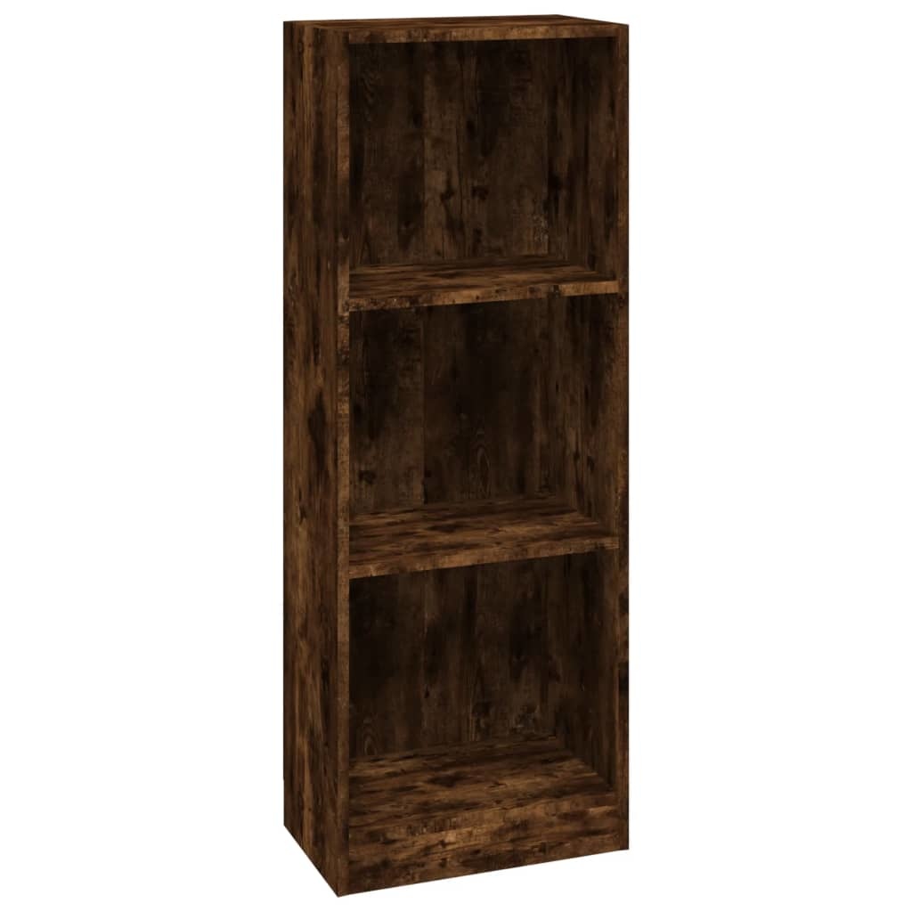 VidaXL Boekenkast 3-laags 40x24x109 cm bewerkt hout gerookt eikenkleur