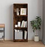 VidaXL Boekenkast 3-laags 40x24x109 cm bewerkt hout gerookt eikenkleur