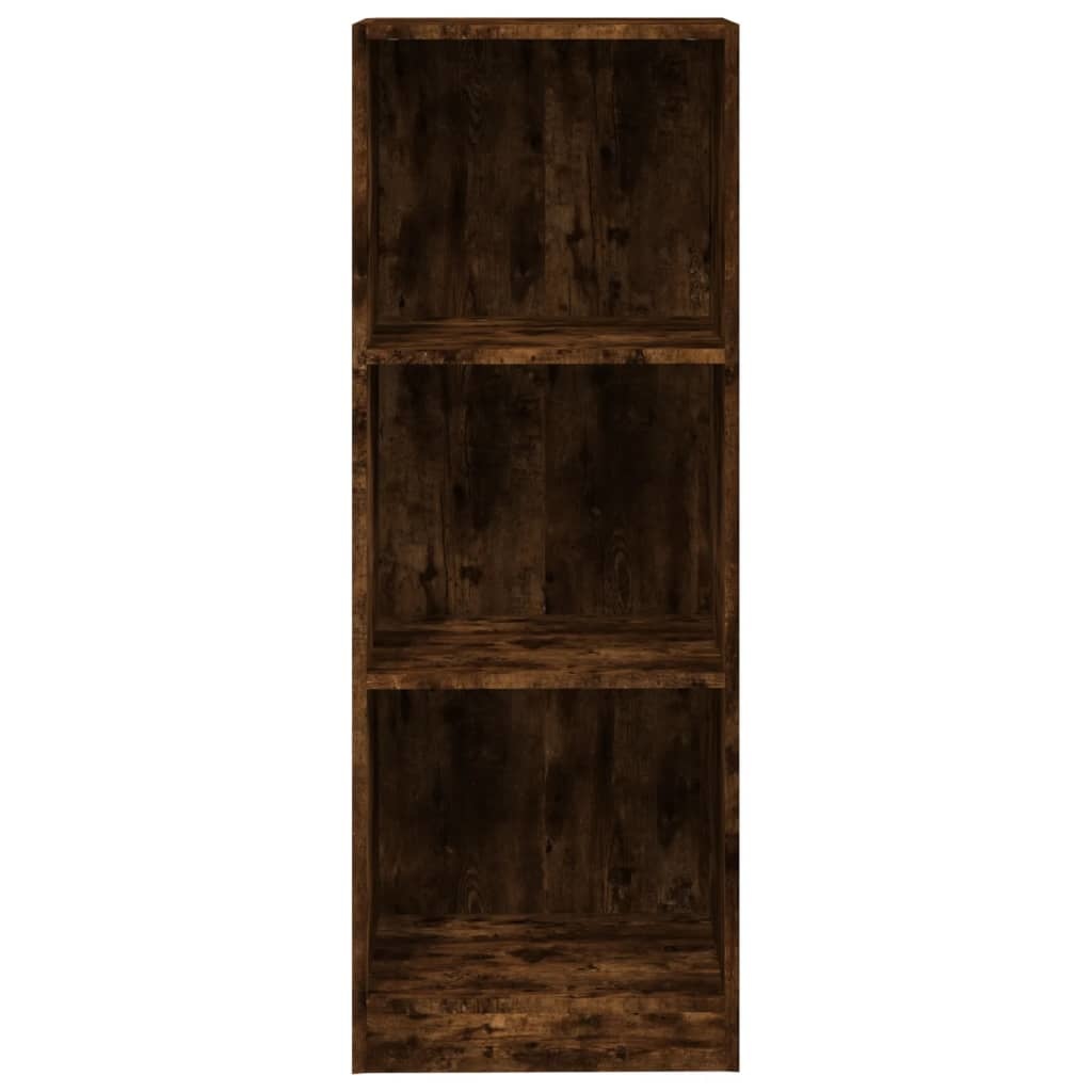 VidaXL Boekenkast 3-laags 40x24x109 cm bewerkt hout gerookt eikenkleur