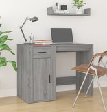 VidaXL Bureau 100x49x75 cm bewerkt hout grijs sonoma eikenkleurig