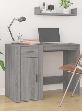 VidaXL Bureau 100x49x75 cm bewerkt hout grijs sonoma eikenkleurig