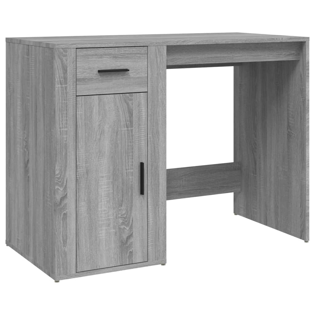 VidaXL Bureau 100x49x75 cm bewerkt hout grijs sonoma eikenkleurig