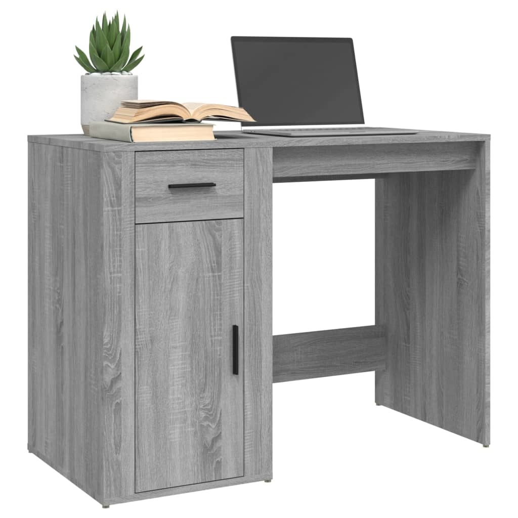 VidaXL Bureau 100x49x75 cm bewerkt hout grijs sonoma eikenkleurig
