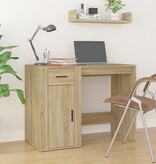 VidaXL Bureau 100x49x75 cm bewerkt hout sonoma eikenkleurig