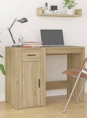 VidaXL Bureau 100x49x75 cm bewerkt hout sonoma eikenkleurig