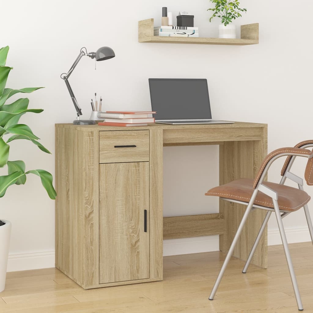 VidaXL Bureau 100x49x75 cm bewerkt hout sonoma eikenkleurig