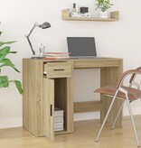 VidaXL Bureau 100x49x75 cm bewerkt hout sonoma eikenkleurig