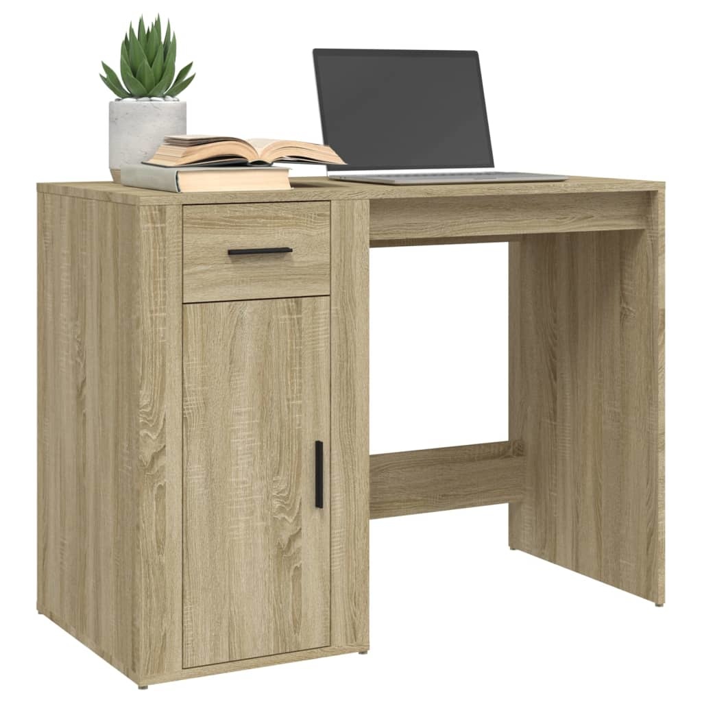VidaXL Bureau 100x49x75 cm bewerkt hout sonoma eikenkleurig