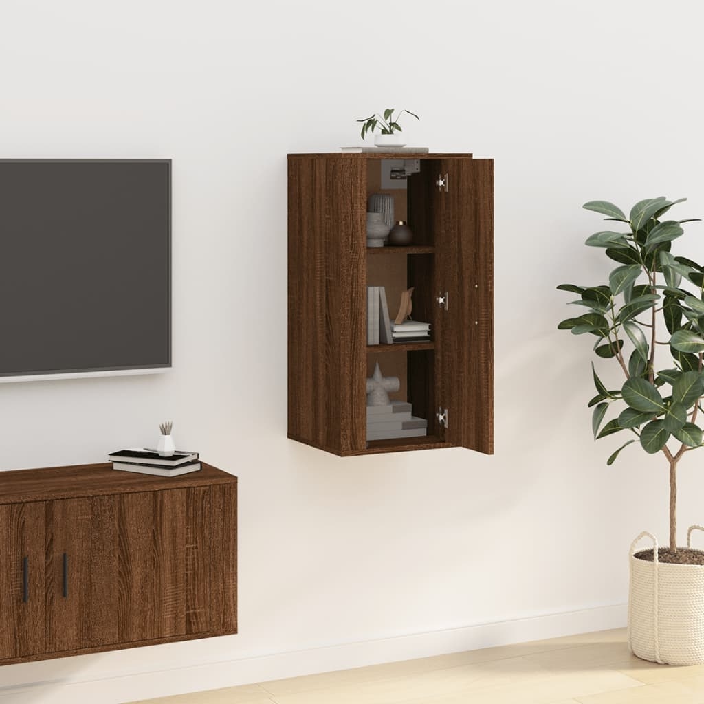 VidaXL Tv-wandmeubel 40x34,5x80 cm bruineikenkleurig