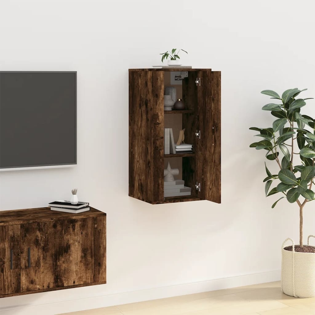 VidaXL Tv-wandmeubel 40x34,5x80 cm gerookt eikenkleurig