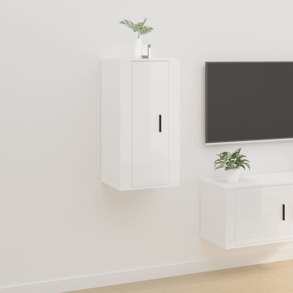 VidaXL Tv-wandmeubel 40x34,5x80 cm hoogglans wit