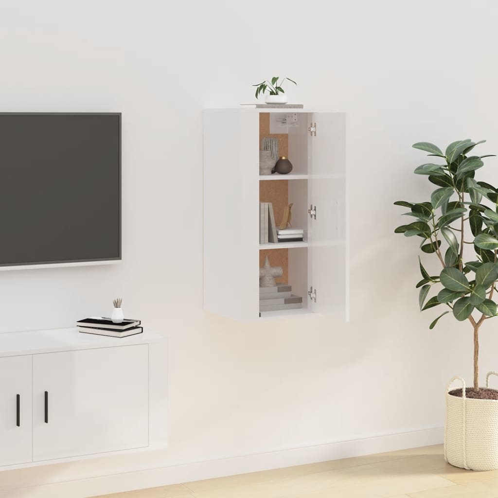 VidaXL Tv-wandmeubel 40x34,5x80 cm hoogglans wit